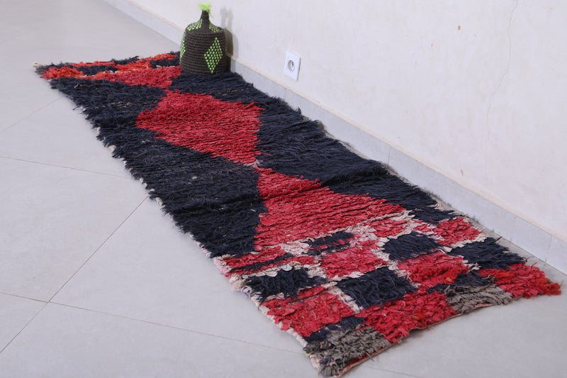 Vintage handmade moroccan berber runner rug 2.2 FT X 6.5 FT