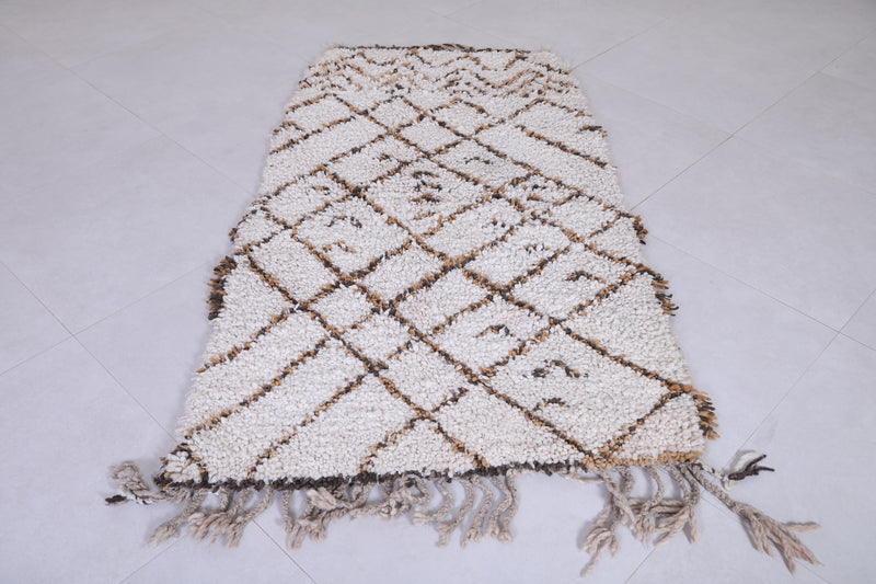 Vintage handmade moroccan berber runner rug 3.1 FT X 5.7 FT