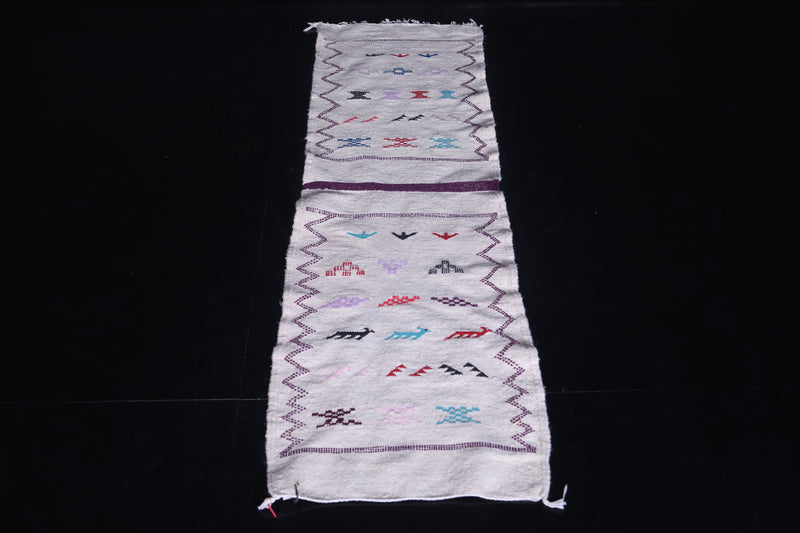 Long flat woven runner rug 1.7 X 6.2 Feet