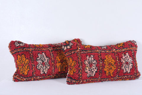 Two moroccan handwoven rug pillows