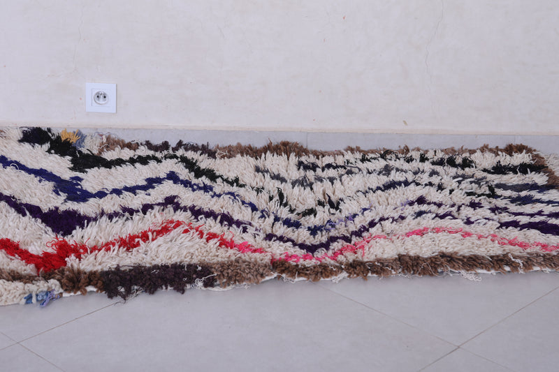 vintage handmade moroccan berber runner rug 2.6 FT X 5.1 FT