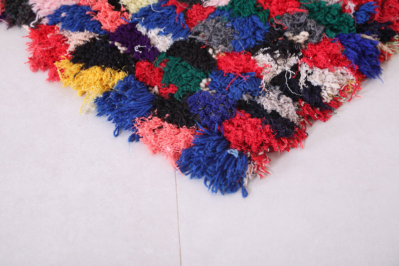 Colorful handmade berber runner rug 2.8 X 6 Feet