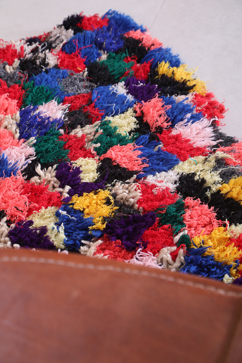 Colorful handmade berber runner rug 2.8 X 6 Feet