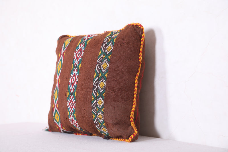 Moroccan brown pillow 17.7 INCHES X 14.9 INCHES