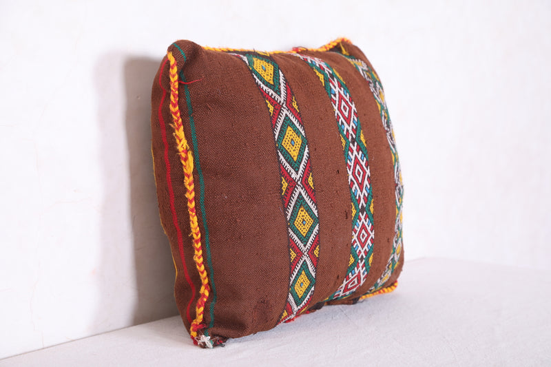 Moroccan brown pillow 17.7 INCHES X 14.9 INCHES