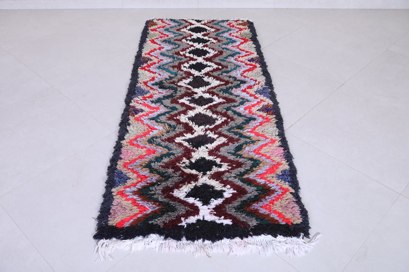 Vintage handmade moroccan berber runner rug  2.6 FT X 6.2 FT