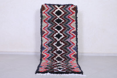 Vintage handmade moroccan berber runner rug  2.6 FT X 6.2 FT