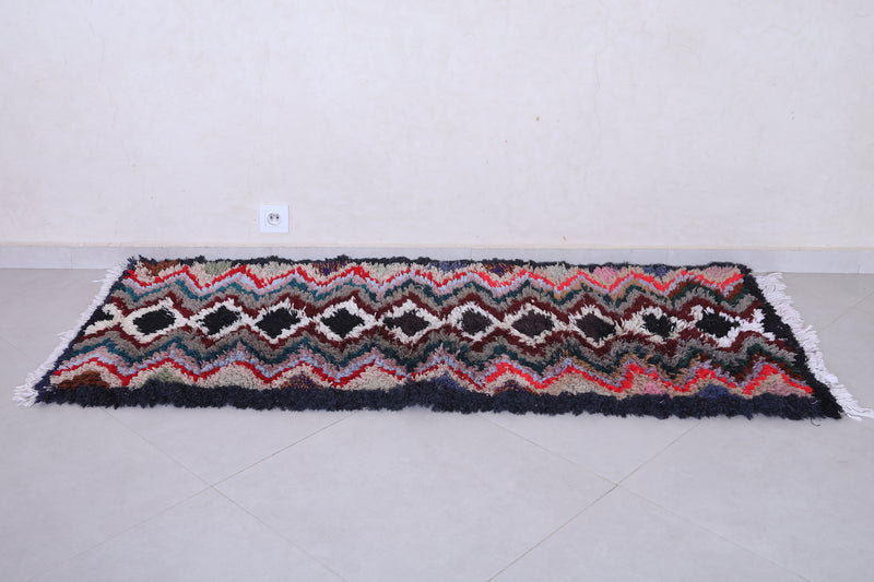 Vintage handmade moroccan berber runner rug  2.6 FT X 6.2 FT