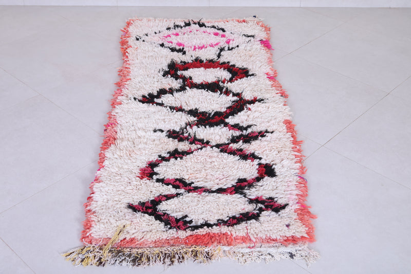 Vintage handmade moroccan berber runner rug 2.6 FT X 5.8 FT