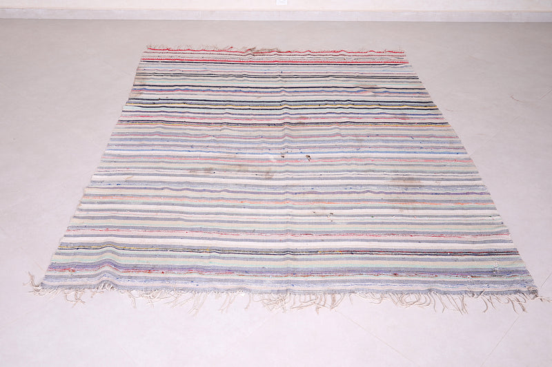 Hand woven berber rug 5.8 FT X 7.1 FT