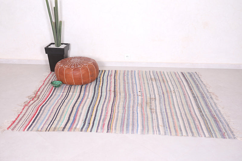 Hand woven berber rug 5.8 FT X 7.1 FT