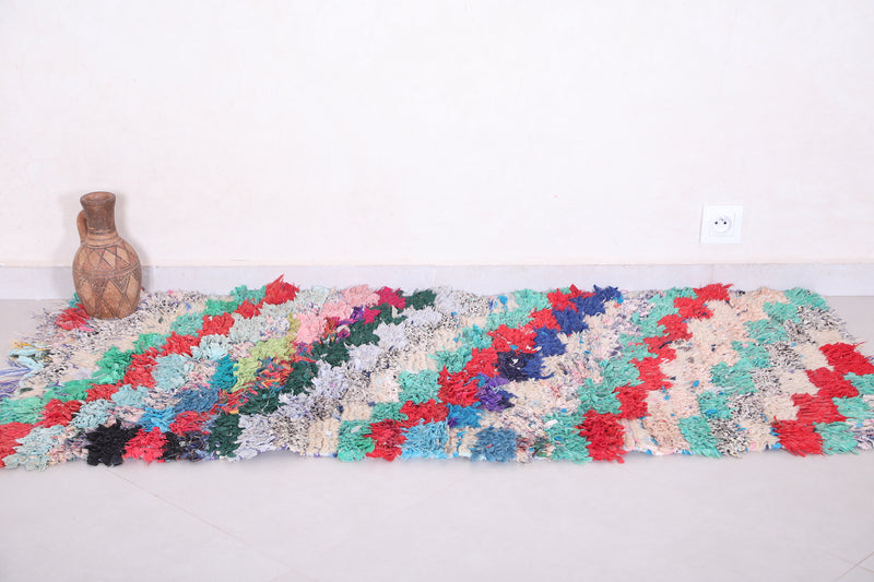 Colorful Boucherouite Rug 2.3 X 5.2 Feet