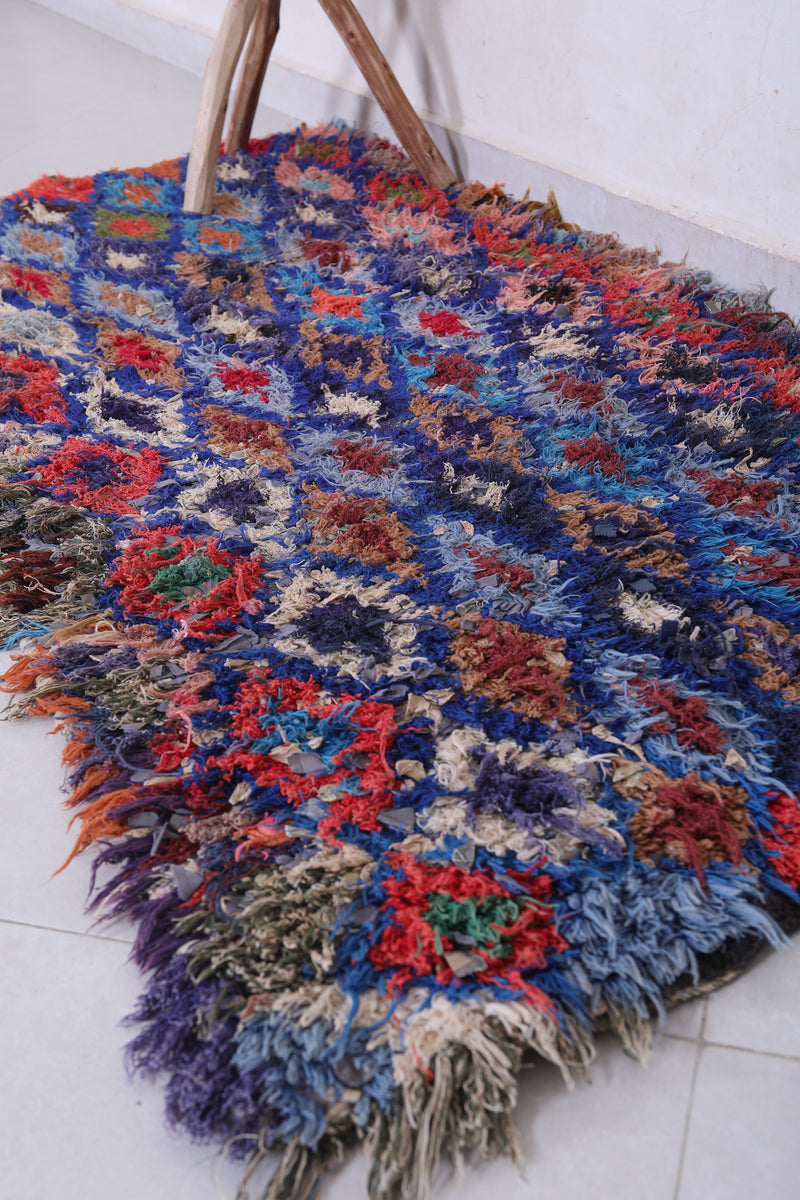 Vintage handmade moroccan runner rug 2.6 FT X 5.3 FT