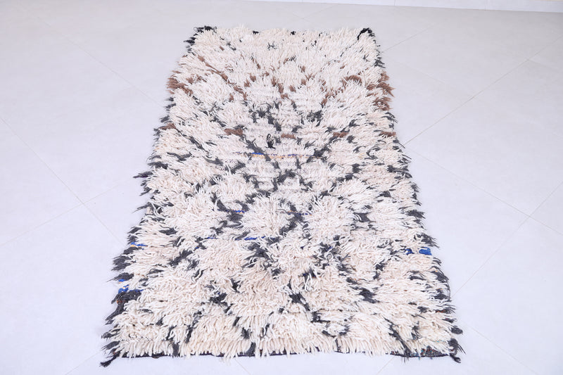 Vintage handmade moroccan berber runner rug 3.3 FT X 6.8 FT