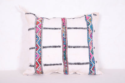 White Moroccan Kilim Pillow 14.1 INCHES X 15.7 INCHES