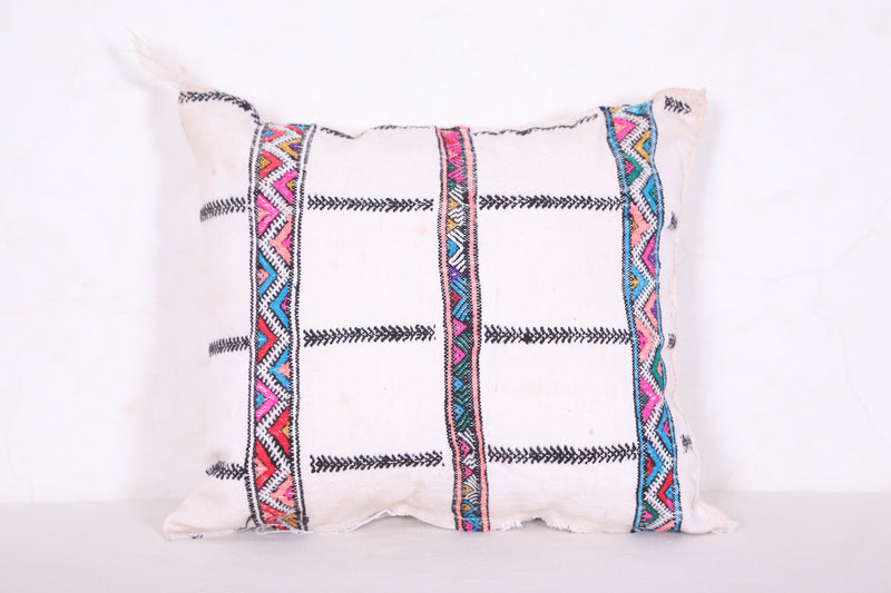 White Moroccan Kilim Pillow 14.1 INCHES X 15.7 INCHES