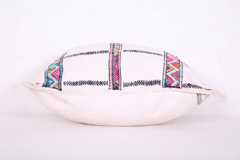 White Moroccan Kilim Pillow 14.1 INCHES X 15.7 INCHES