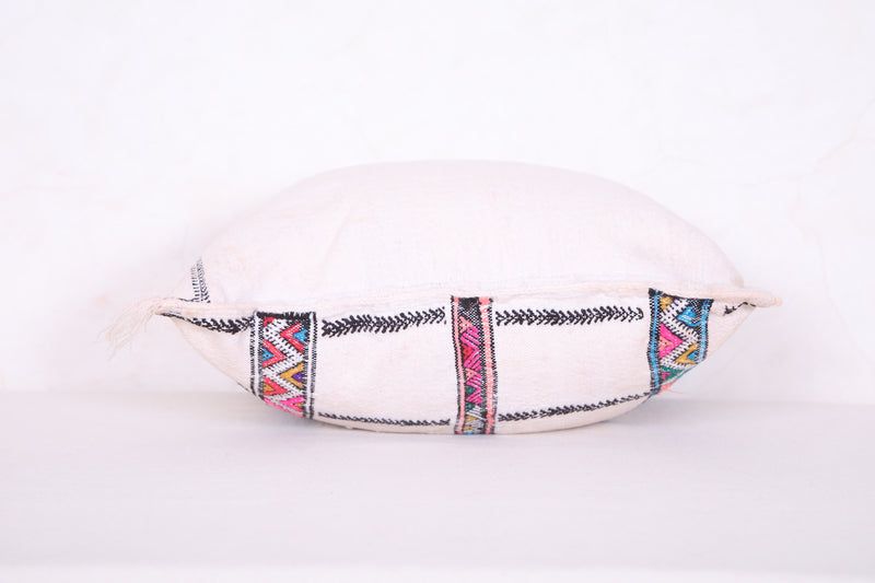 White Moroccan Kilim Pillow 14.1 INCHES X 15.7 INCHES