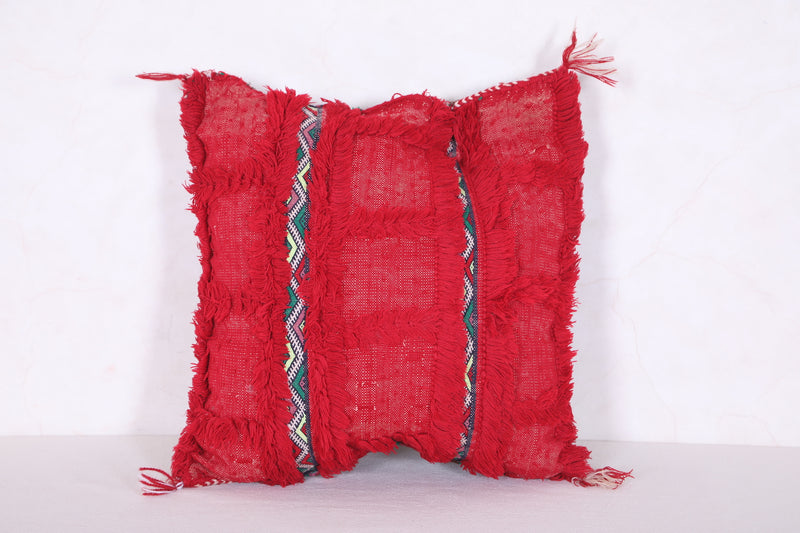 Sqaure Moroccan red pillow 16.5 INCHES X 16.5 INCHES