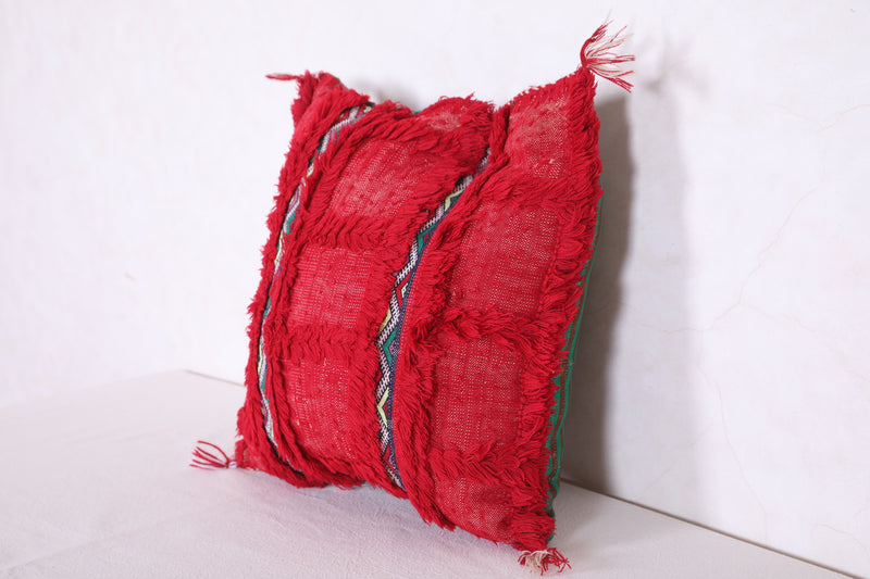 Sqaure Moroccan red pillow 16.5 INCHES X 16.5 INCHES