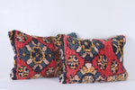 Two moroccan handwoven rug pillows