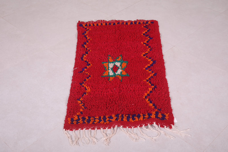 Small Red Berber rug 1.8  x 3.3 Feet