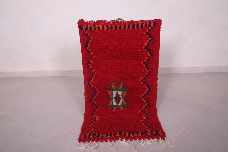 Small Red Berber rug 1.8  x 3.3 Feet