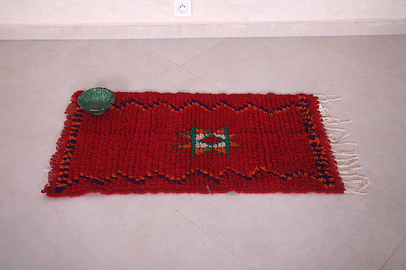 Small Red Berber rug 1.8  x 3.3 Feet