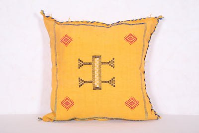 Yellow Moroccan pillow 18.1 INCHES X 18.1 INCHES