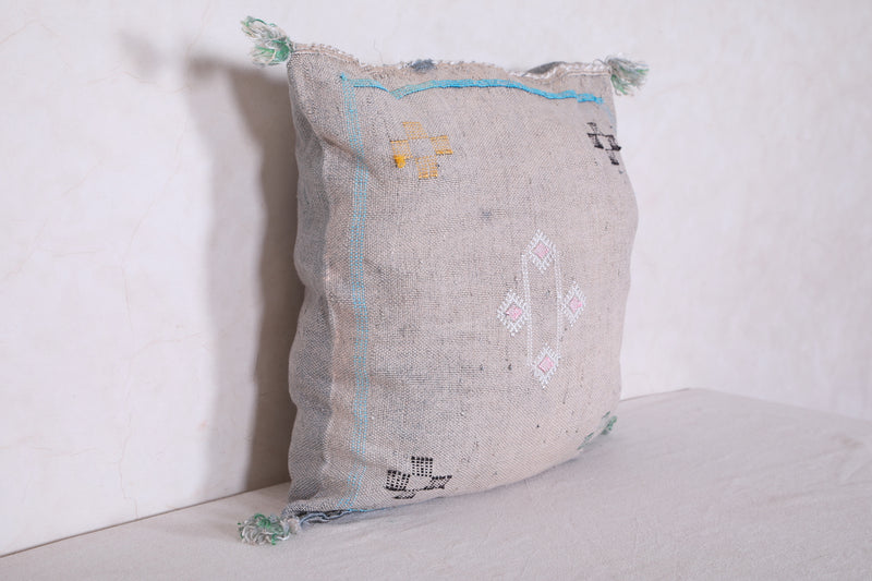 Handmade pillow gray 18.1 INCHES X 18.1 INCHES