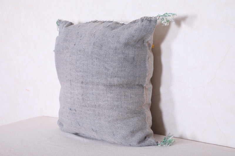 Handmade pillow gray 18.1 INCHES X 18.1 INCHES