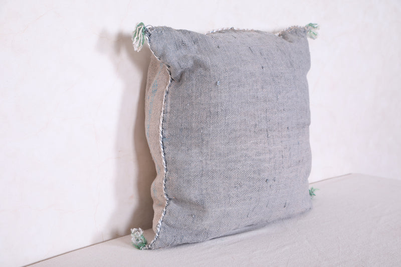 Handmade pillow gray 18.1 INCHES X 18.1 INCHES