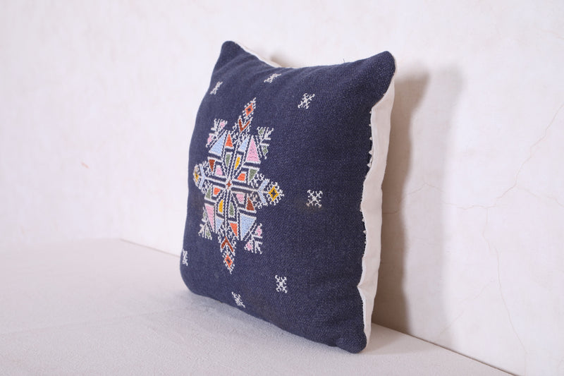 Blue Moroccan pillow 13.3 INCHES X 13.3 INCHES