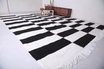 Custom Flat woven rug - Checkered moroccan rug