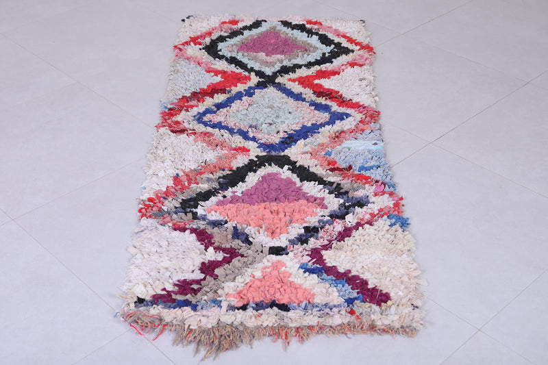 Vintage handmade moroccan berber runner rug 2.4 FT X 6 FT