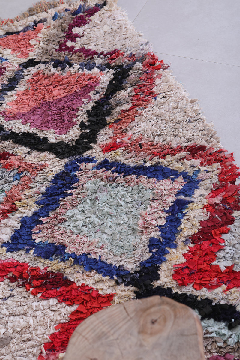 Vintage handmade moroccan berber runner rug 2.4 FT X 6 FT