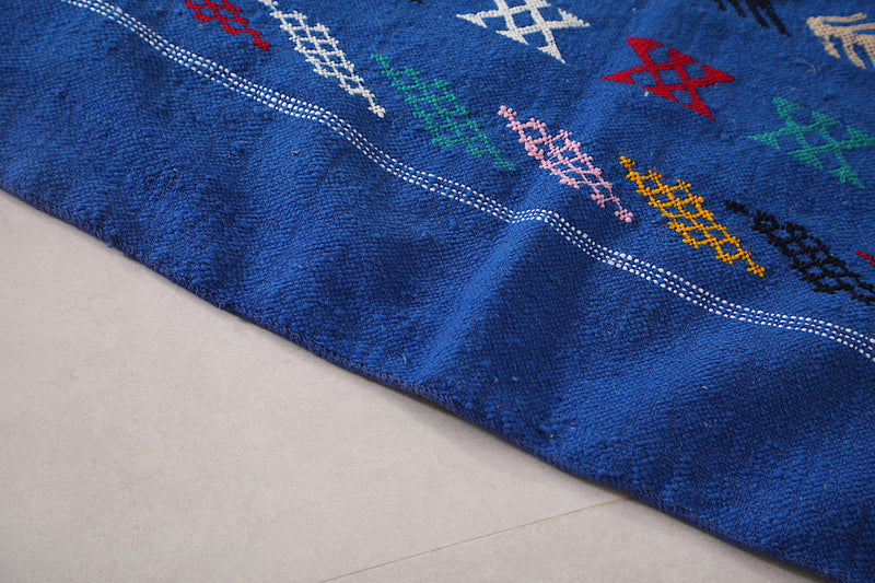 Blue Berber Kilim Rug 3 FT X 4.8 FT