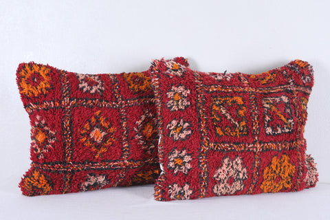 Two moroccan handwoven rug pillows