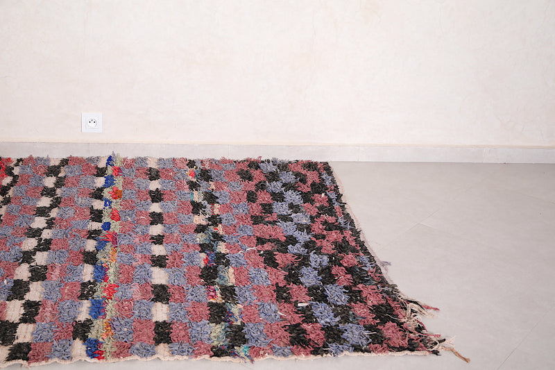 Wonderfully Colored Boucherouite rug 4.9 FT X 6.3 FT