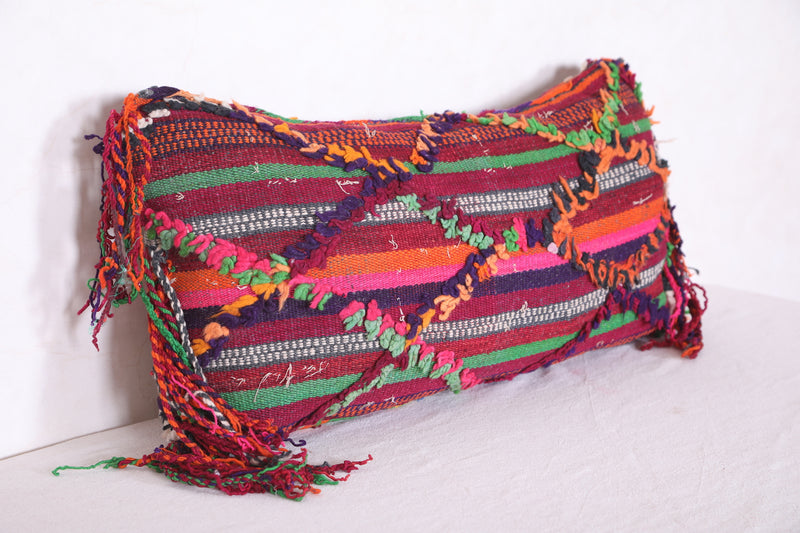 Long Moroccan Kilim Pillow 13.7 INCHES X 26.3 INCHES