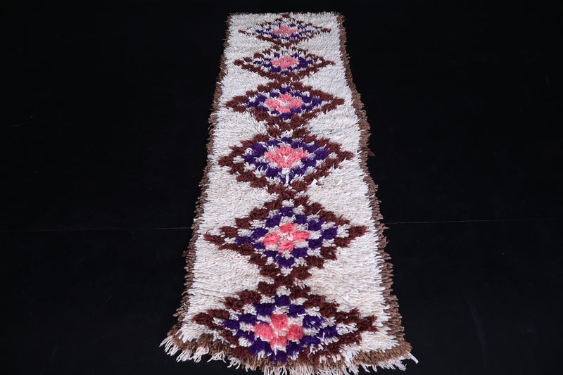 Long Moroccan shaggy runner rug 2 X 6.7 Feet