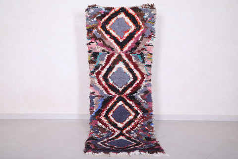 Moroccan Boucherouite Rug 2.3 X 6.1 Feet