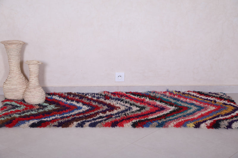 Beautiful colorful Moroccan rug runner 2.3 X 6.3 Feet