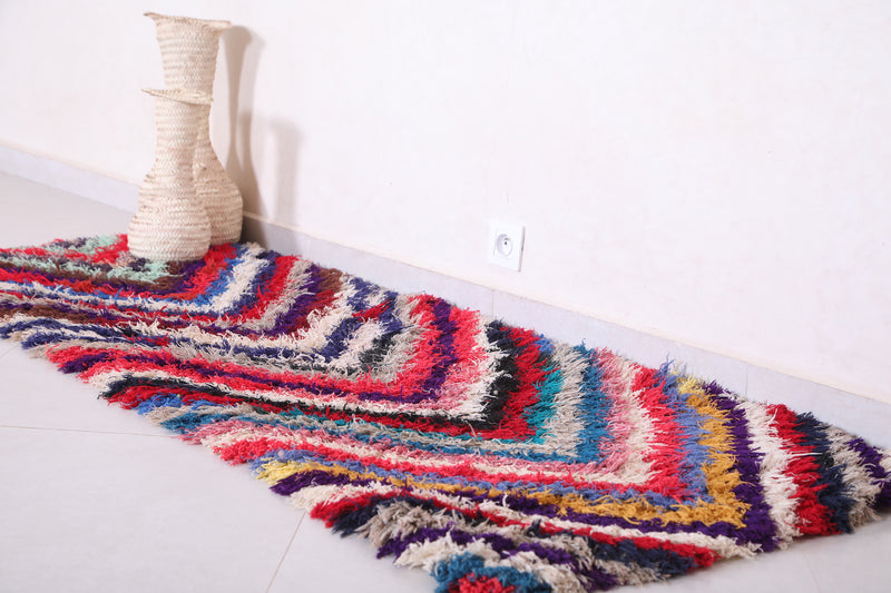 Beautiful colorful Moroccan rug runner 2.3 X 6.3 Feet