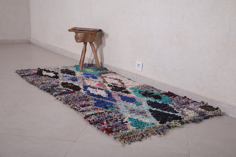 Moroccan Boucherouite rug 2.7 X 6.1 Feet