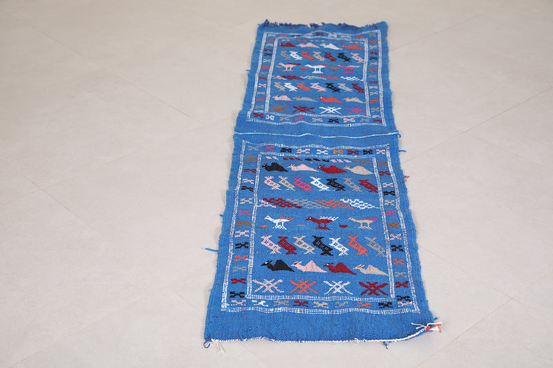 Blue Kilim Runner carpet 1.7 FT X 6.2 FT