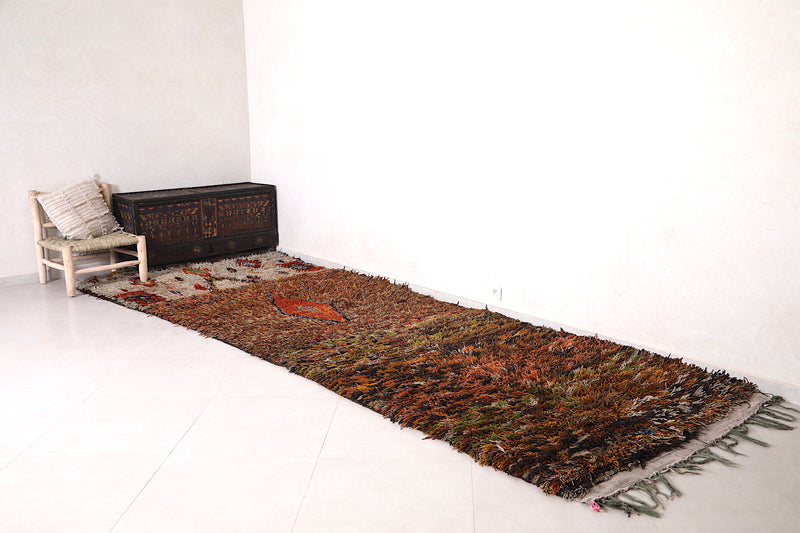 Shaggy Moroccan Runner Rug 4.8 X 14.8 Feet