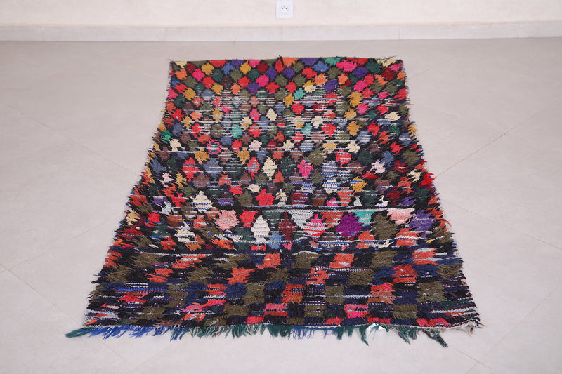 Colorful Boucherouite Rug 3.3 X 6.3 Feet