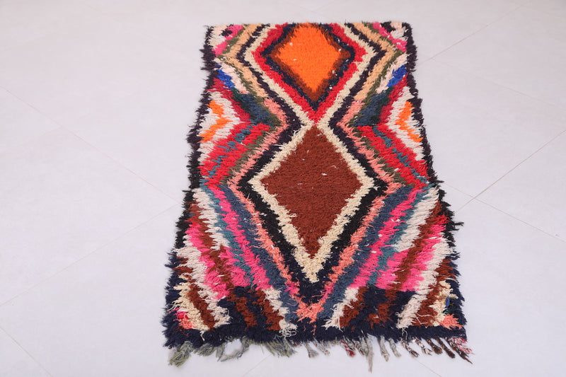 Colorful handmade berber runner rug 2.3 X 5.3 Feet