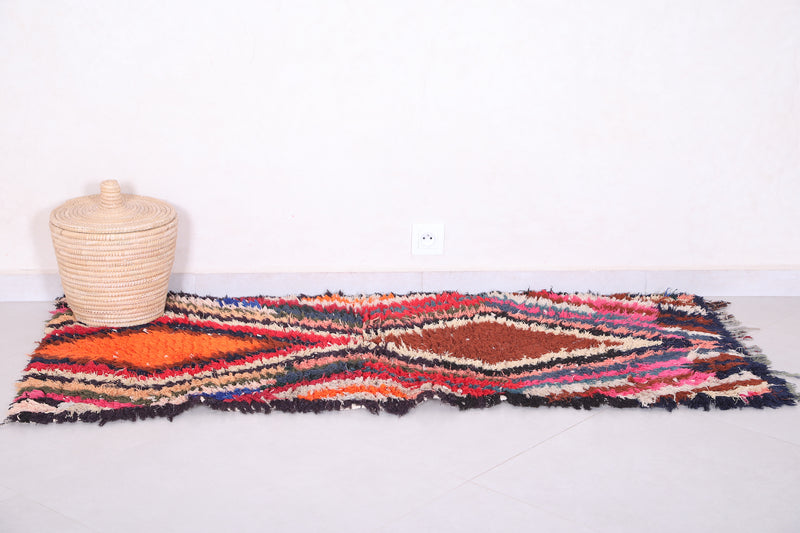 Colorful handmade berber runner rug 2.3 X 5.3 Feet